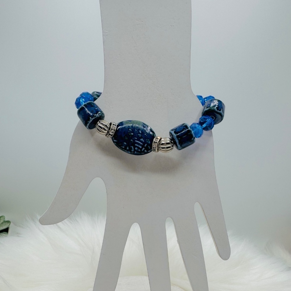 Large Natural Stone Beaded Unique Design Bracelets Style 203 - Picture 4 of 5